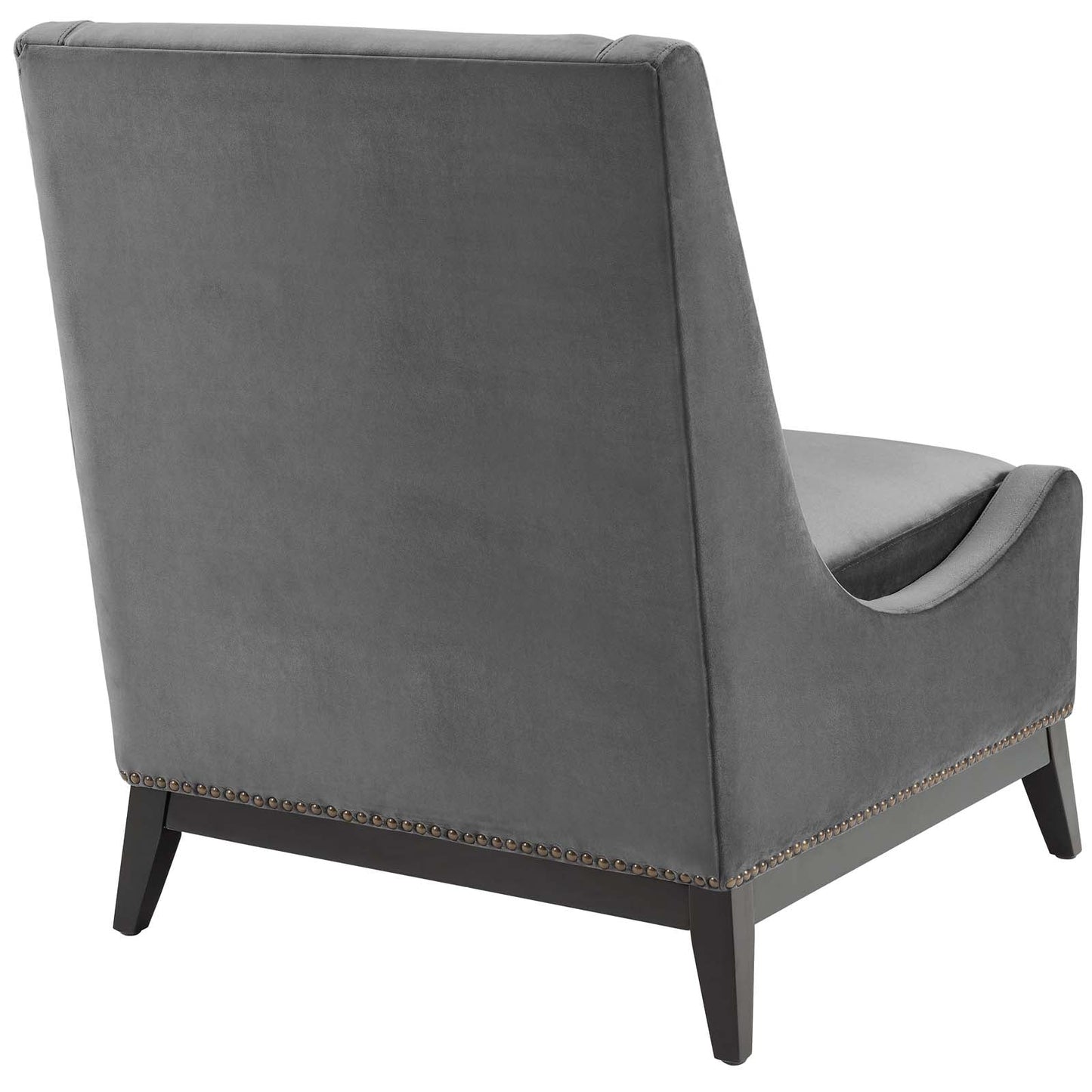 Confident Accent Upholstered Performance Velvet Lounge Chair Gray EEI-3488-GRY