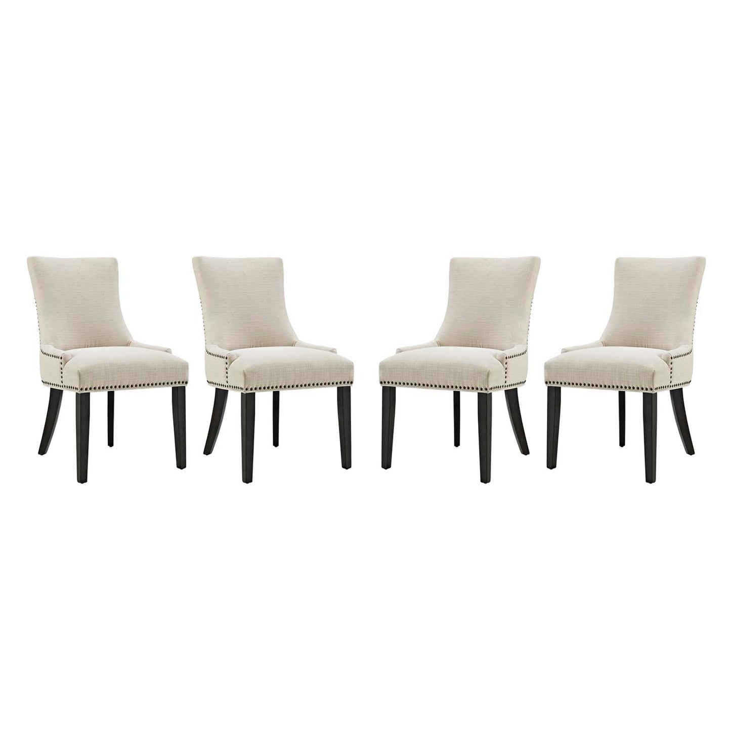 Marquis Dining Chair Fabric Set of 4 Beige EEI-3497-BEI