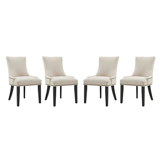 Marquis Dining Chair Fabric Set of 4 Beige EEI-3497-BEI