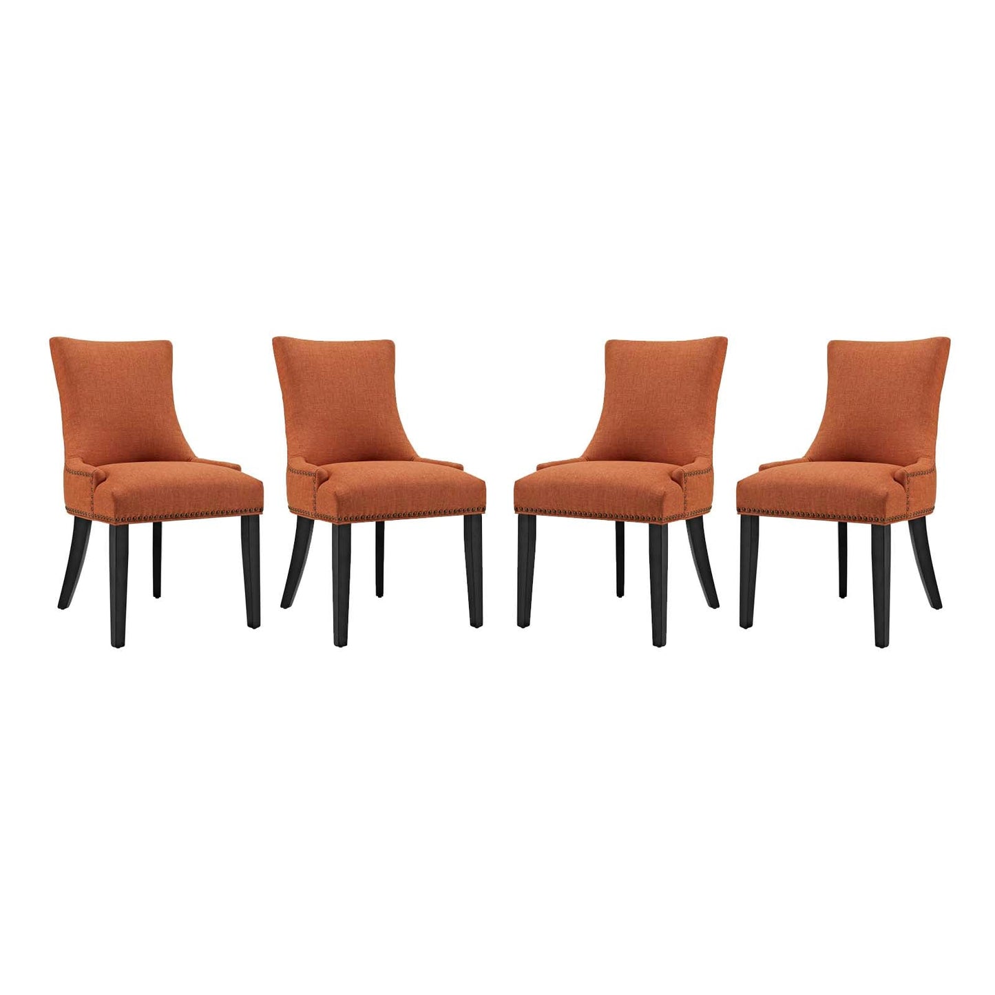 Marquis Dining Chair Fabric Set of 4 Orange EEI-3497-ORA