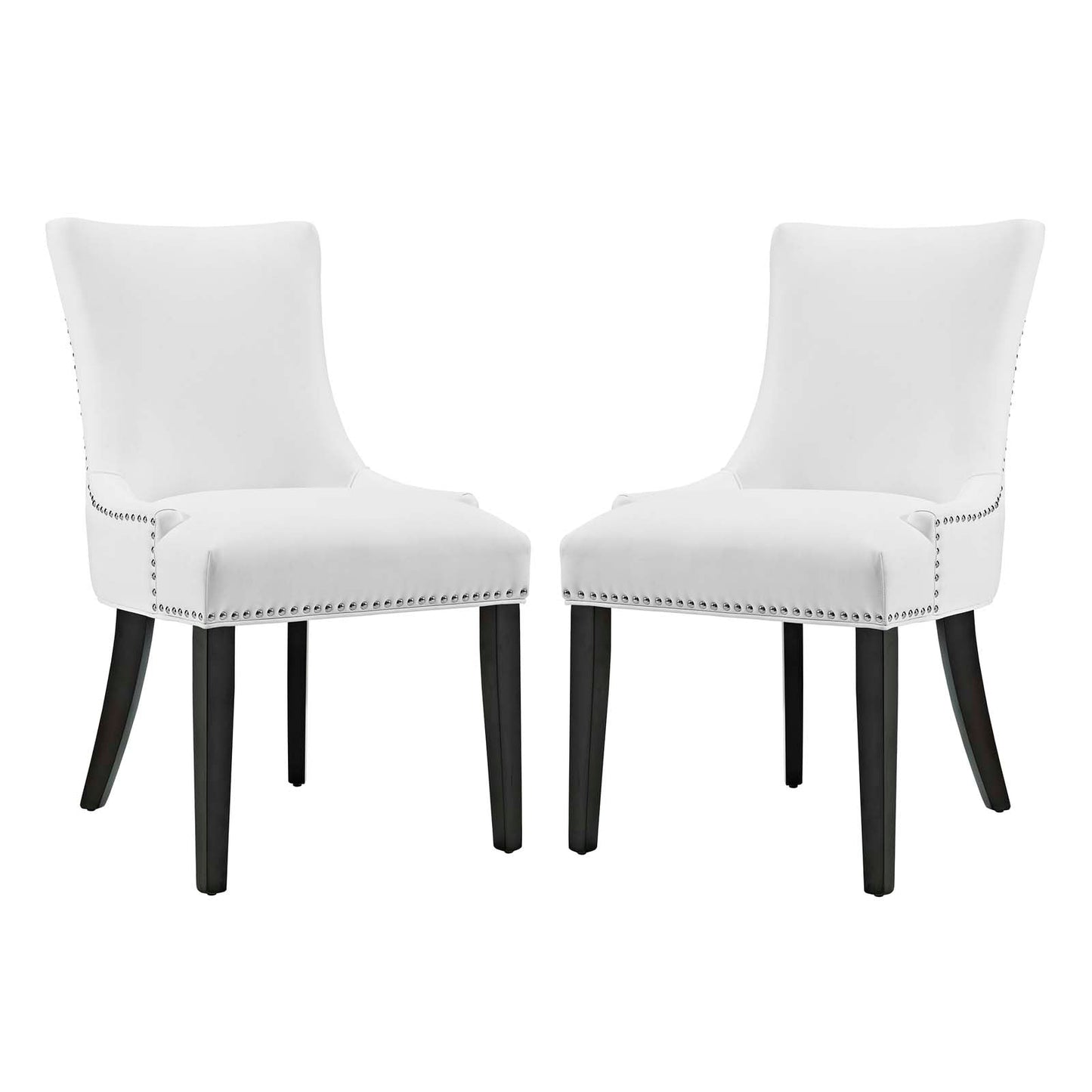 Marquis Dining Chair Faux Leather Set of 2 White EEI-3498-WHI