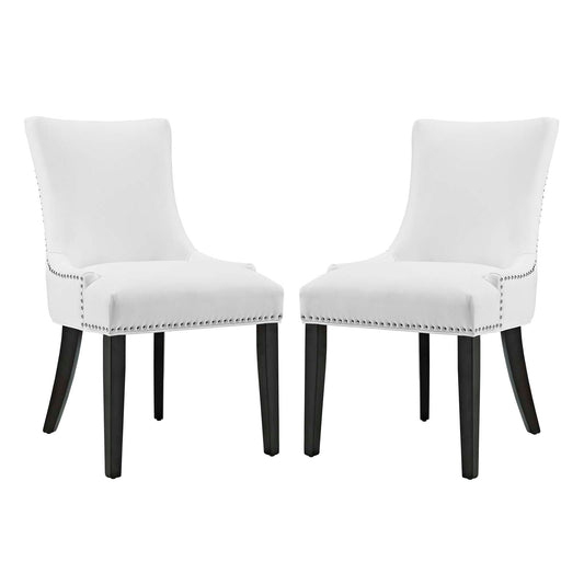 Marquis Dining Chair Faux Leather Set of 2 White EEI-3498-WHI