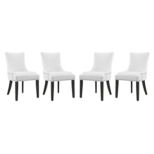 Marquis Dining Chair Faux Leather Set of 4 White EEI-3499-WHI