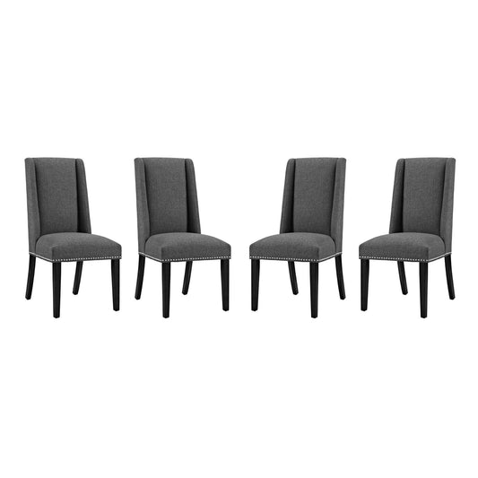 Baron Dining Chair Fabric Set of 4 Gray EEI-3503-GRY