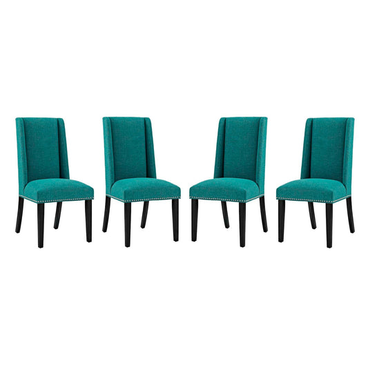 Baron Dining Chair Fabric Set of 4 Teal EEI-3503-TEA