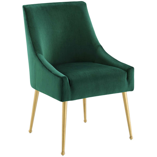 Discern Upholstered Performance Velvet Dining Chair Green EEI-3508-GRN