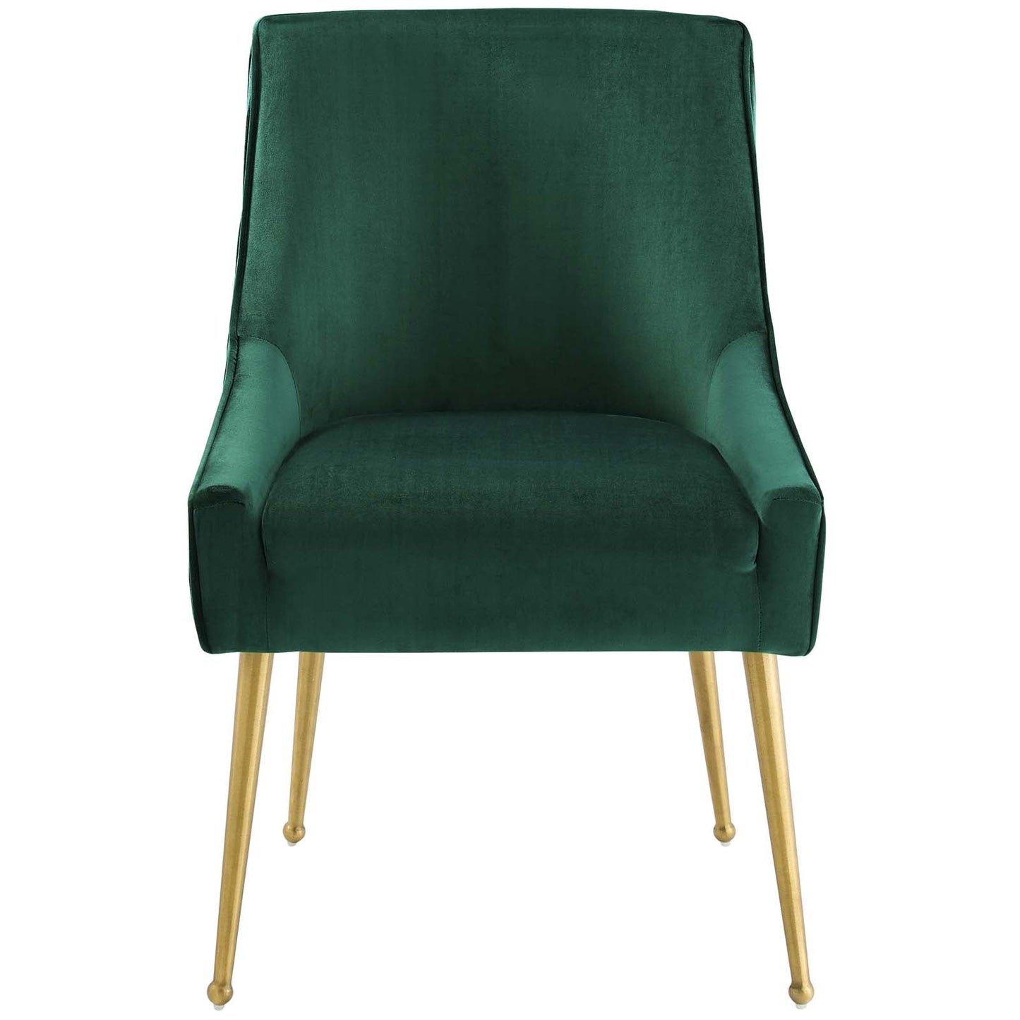 Discern Pleated Back Upholstered Performance Velvet Dining Chair Green EEI-3509-GRN