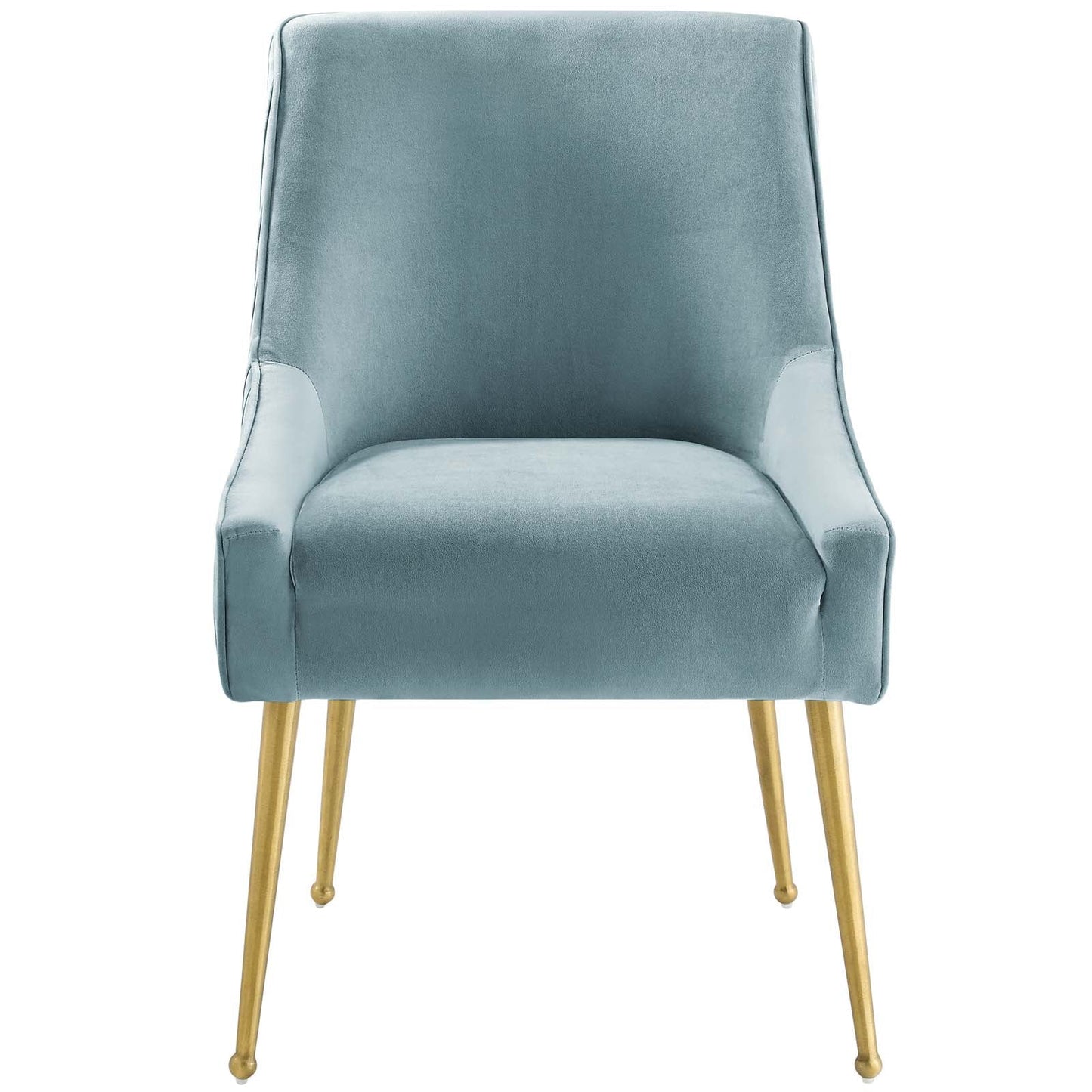 Discern Pleated Back Upholstered Performance Velvet Dining Chair Light Blue EEI-3509-LBU