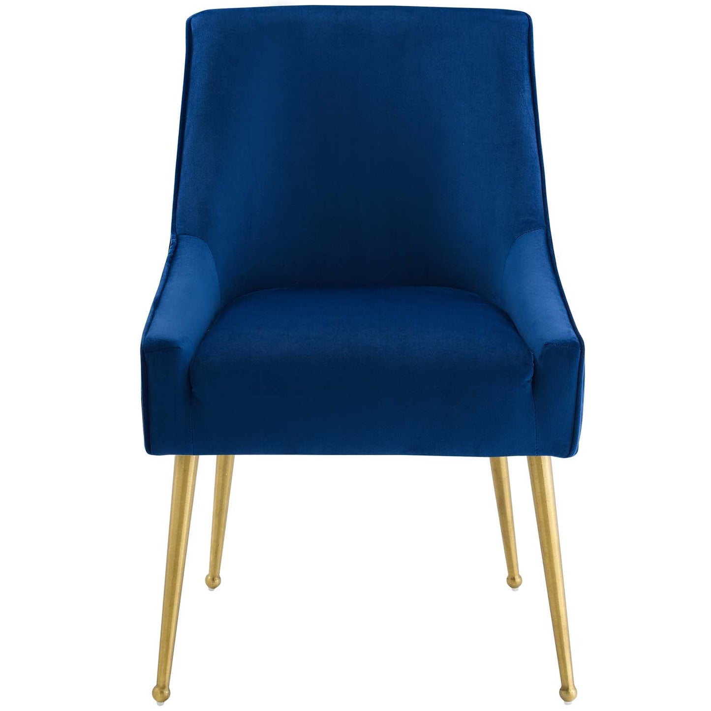 Discern Pleated Back Upholstered Performance Velvet Dining Chair Navy EEI-3509-NAV