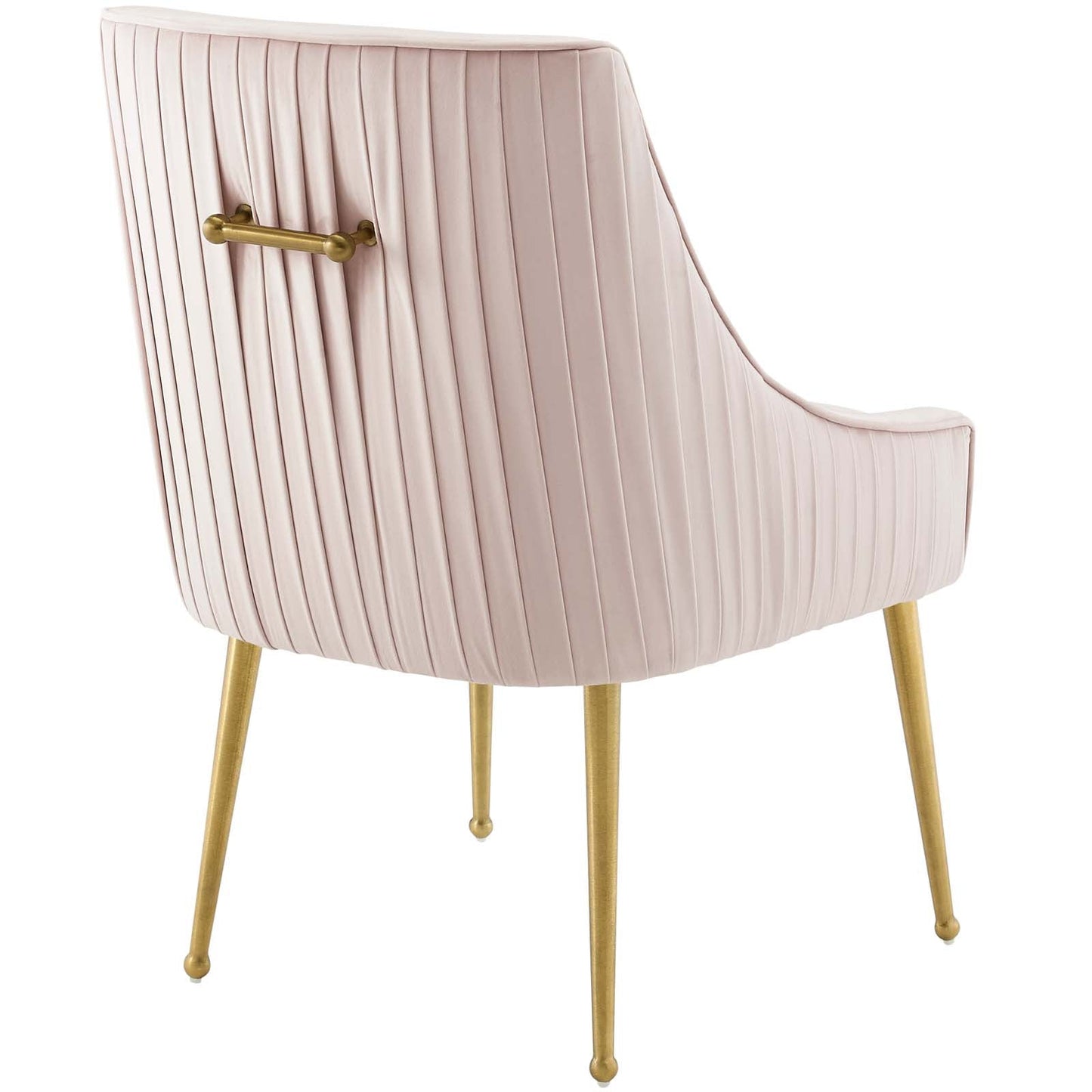 Discern Pleated Back Upholstered Performance Velvet Dining Chair Pink EEI-3509-PNK