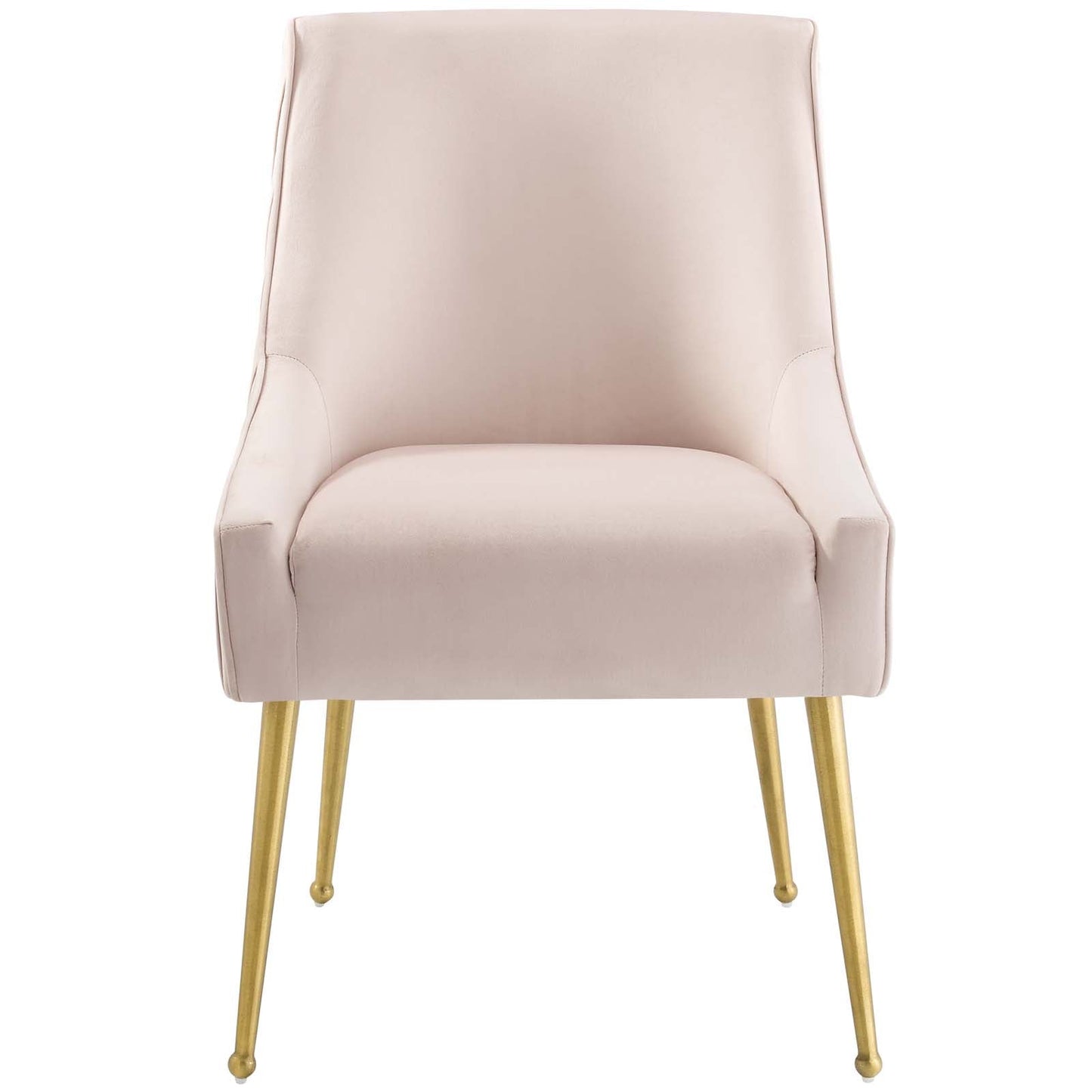 Discern Pleated Back Upholstered Performance Velvet Dining Chair Pink EEI-3509-PNK