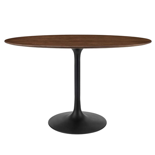 Lippa 48" Oval Wood Grain Dining Table Black Walnut EEI-3520-BLK-WAL