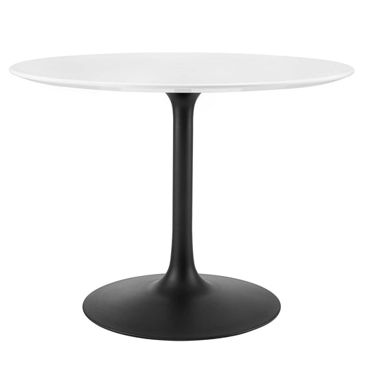 Lippa 40" Round Dining Table Black White EEI-3521-BLK-WHI