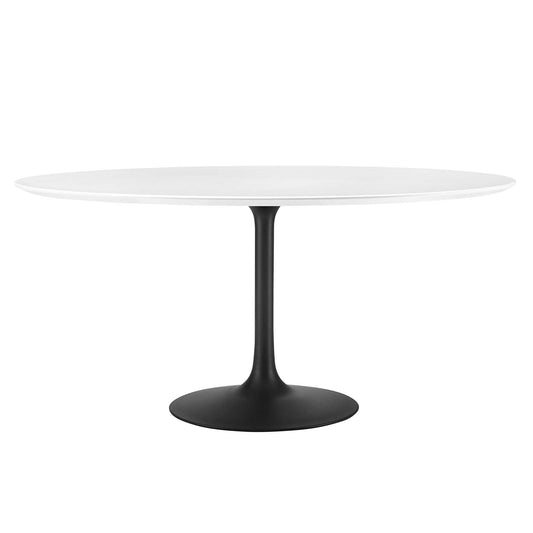 Lippa 60" Round Dining Table Black White EEI-3524-BLK-WHI