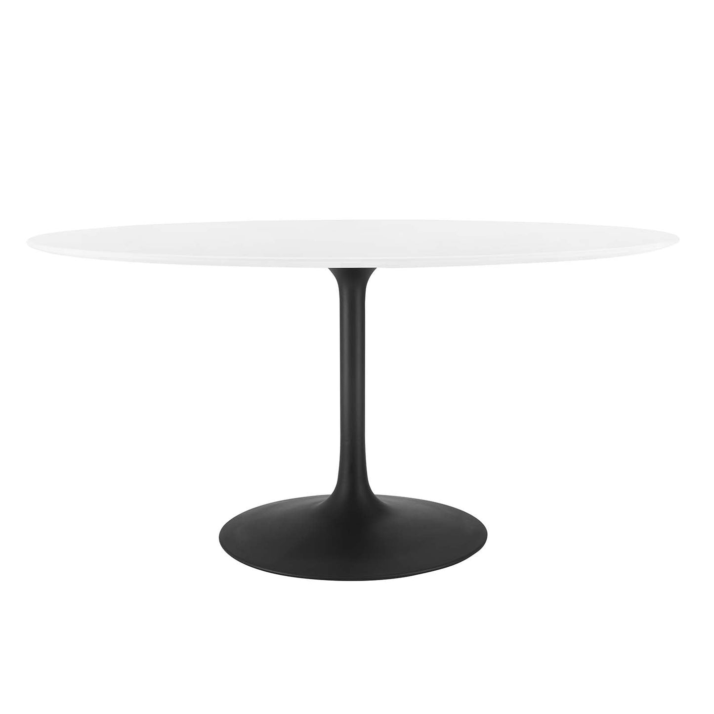 Lippa 60" Oval Dining Table Black White EEI-3539-BLK-WHI