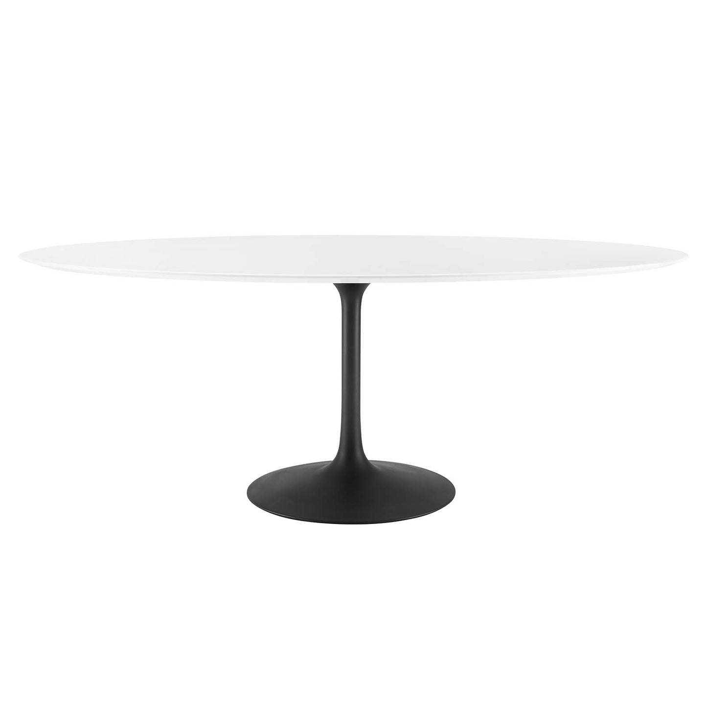 Lippa 78" Oval Dining Table Black White EEI-3540-BLK-WHI