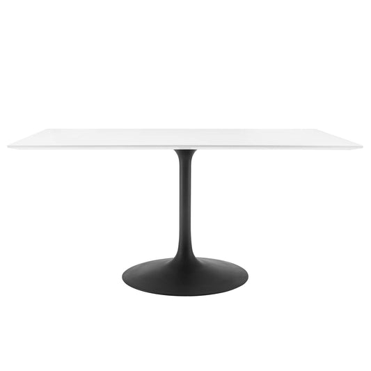 Lippa 60" Rectangle Dining Table Black White EEI-3541-BLK-WHI