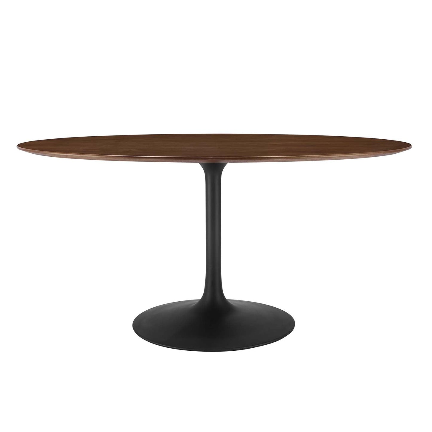 Lippa 60" Oval Walnut Wood Grain Dining Table Black Walnut EEI-3543-BLK-WAL