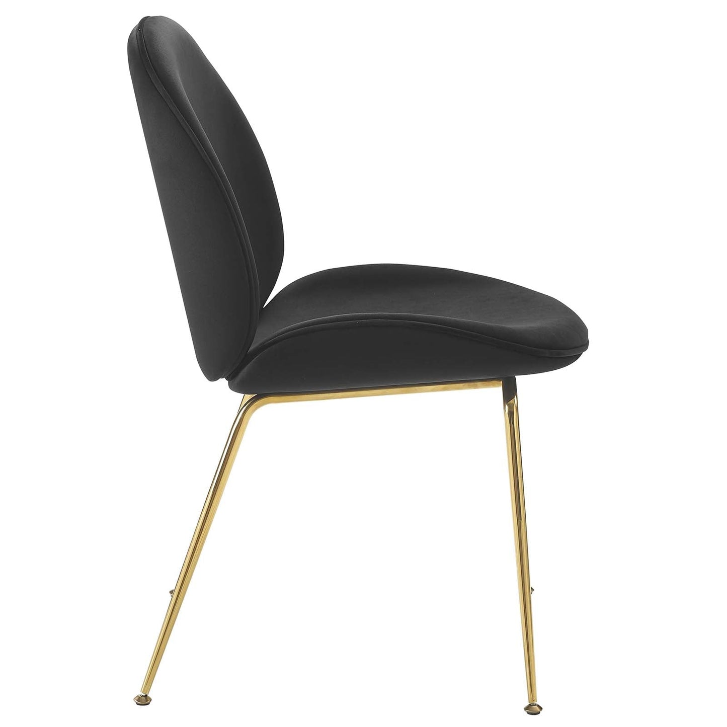 Scoop Gold Stainless Steel Leg Performance Velvet Dining Chair Black EEI-3548-BLK