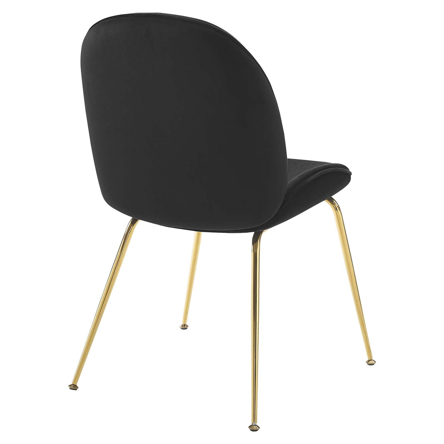 Scoop Gold Stainless Steel Leg Performance Velvet Dining Chair Black EEI-3548-BLK