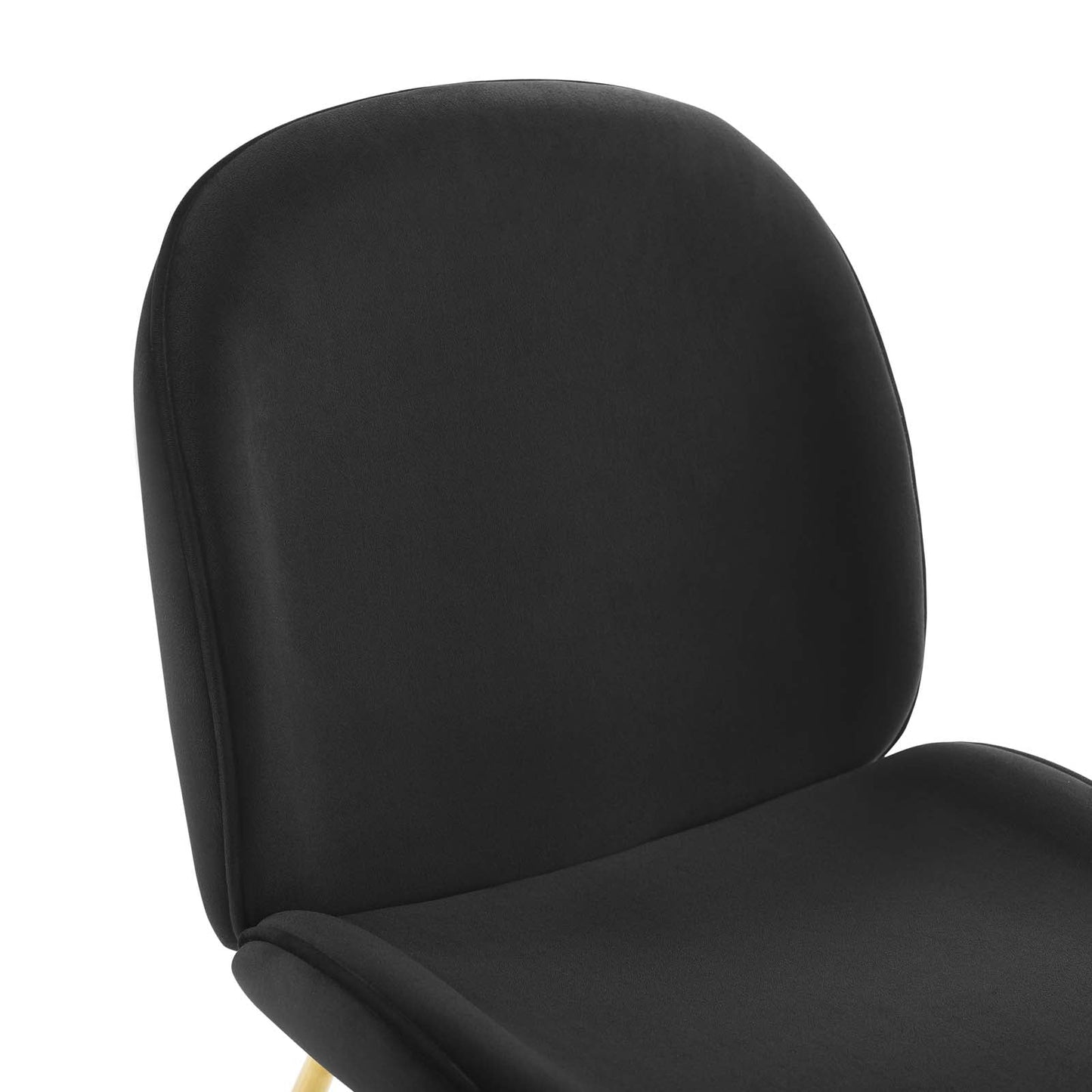 Scoop Gold Stainless Steel Leg Performance Velvet Dining Chair Black EEI-3548-BLK