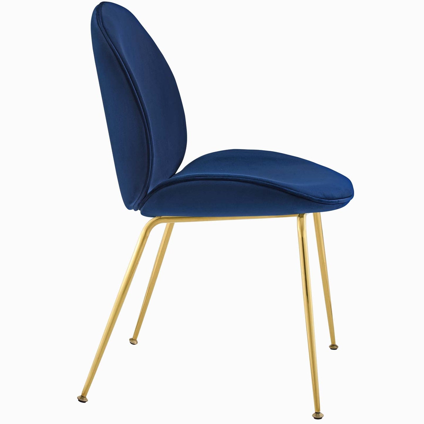 Scoop Gold Stainless Steel Leg Performance Velvet Dining Chair Navy EEI-3548-NAV