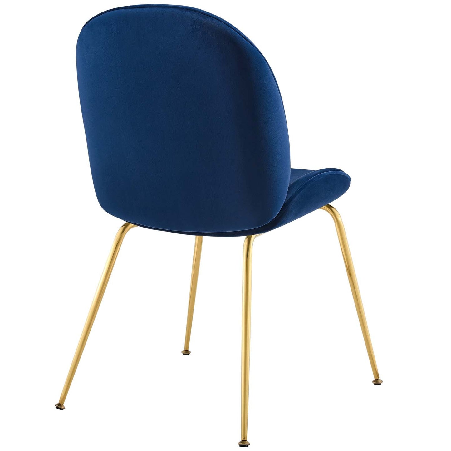 Scoop Gold Stainless Steel Leg Performance Velvet Dining Chair Navy EEI-3548-NAV