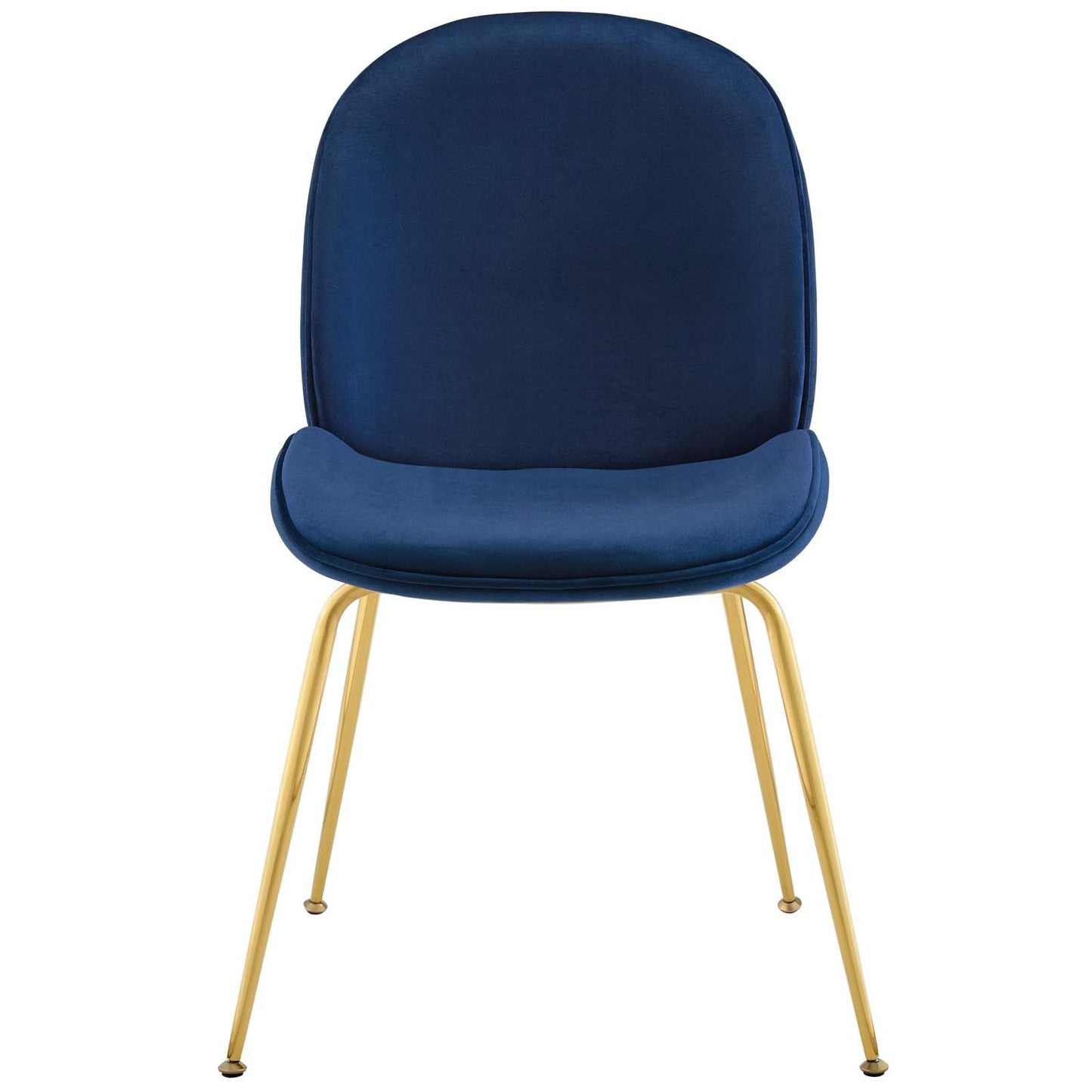 Scoop Gold Stainless Steel Leg Performance Velvet Dining Chair Navy EEI-3548-NAV