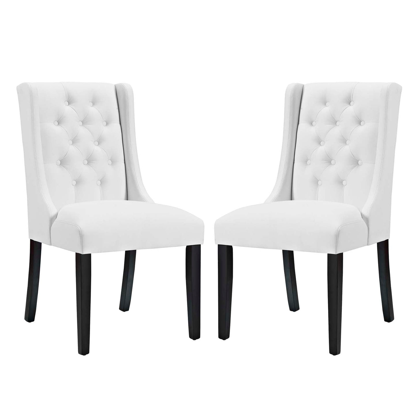 Baronet Dining Chair Vinyl Set of 2 White EEI-3555-WHI