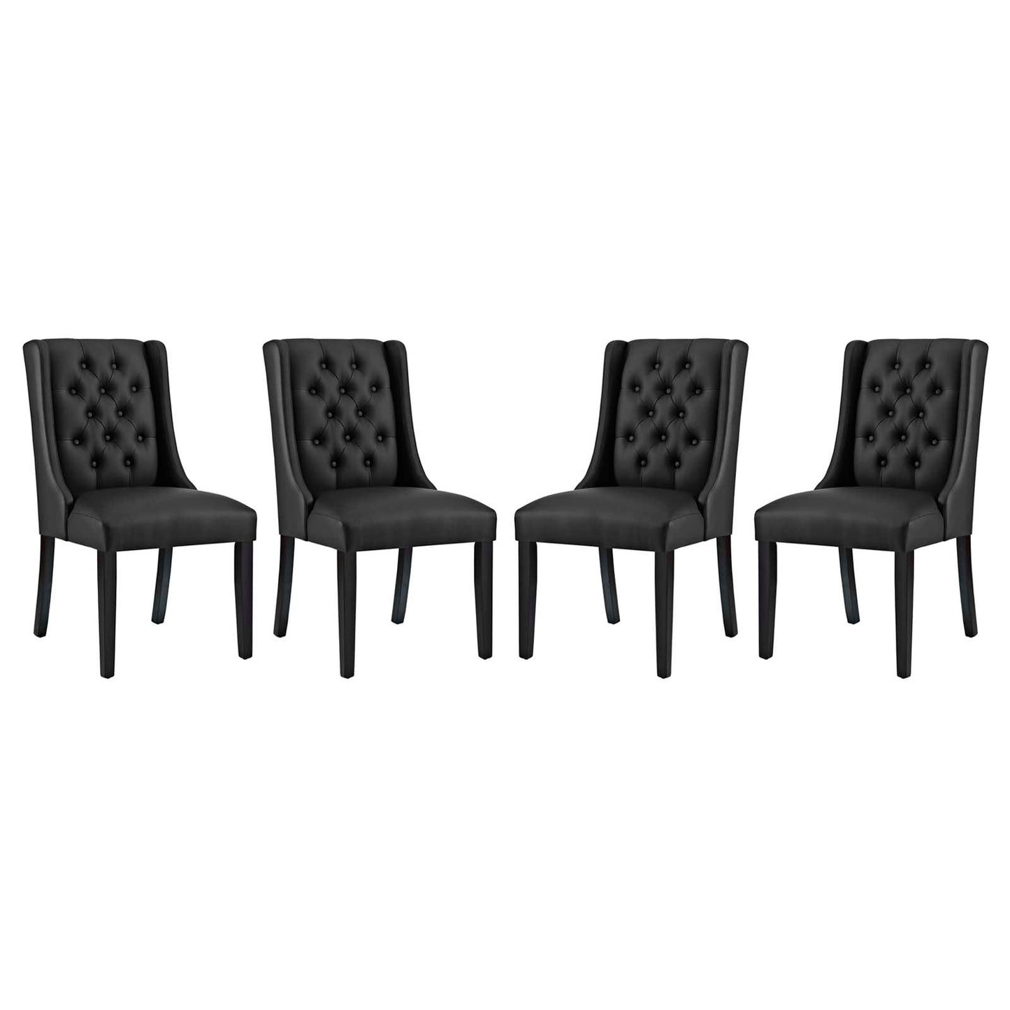 Baronet Dining Chair Vinyl Set of 4 Black EEI-3556-BLK