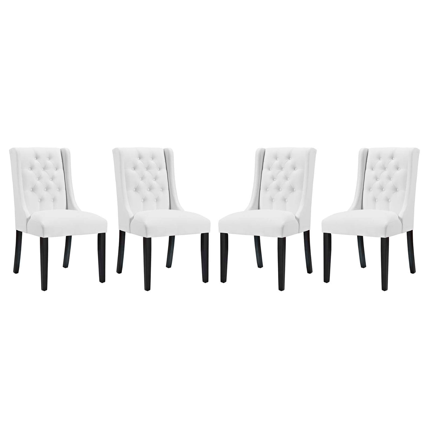 Baronet Dining Chair Vinyl Set of 4 White EEI-3556-WHI