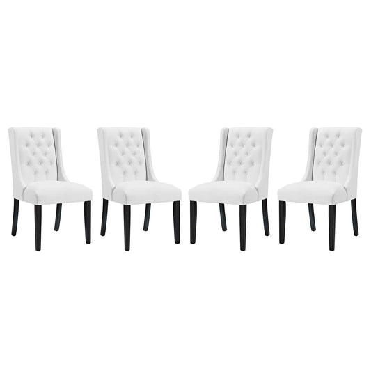 Baronet Dining Chair Vinyl Set of 4 White EEI-3556-WHI