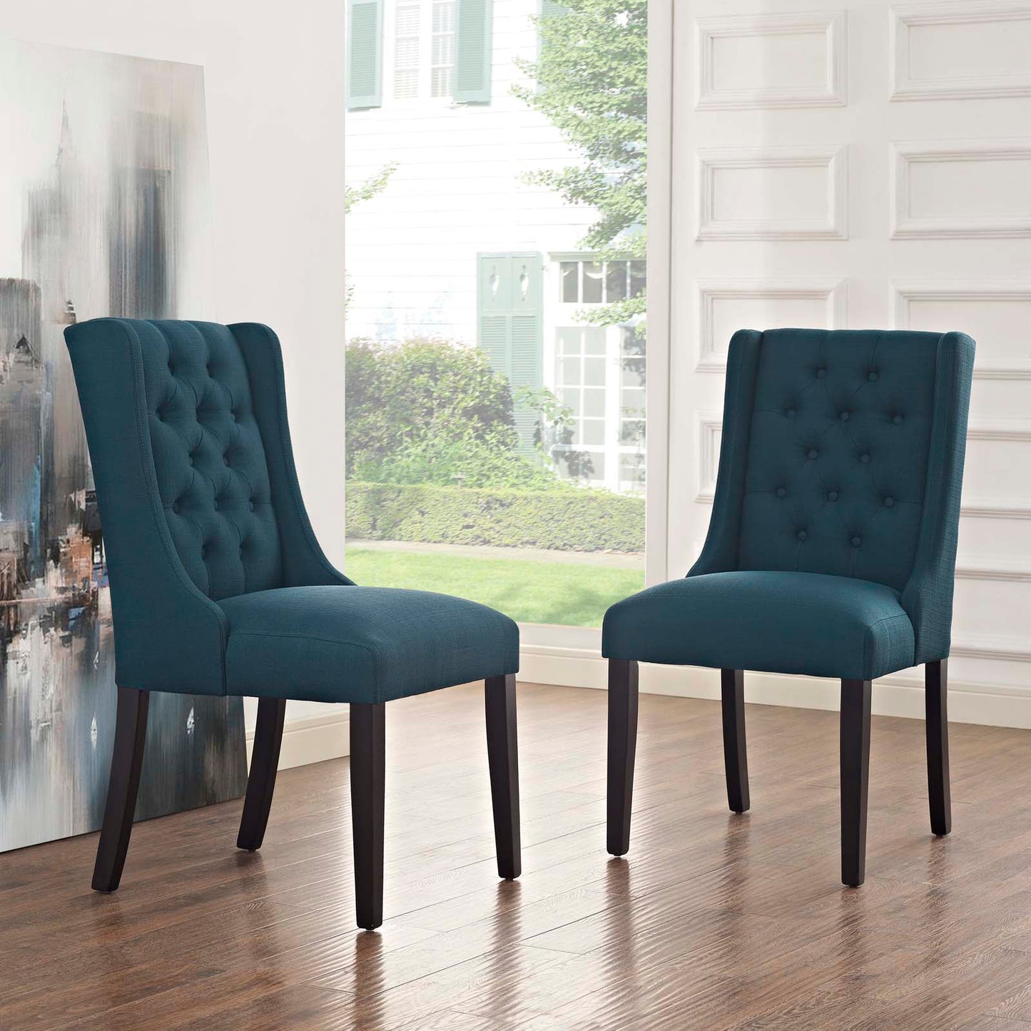 Baronet Dining Chair Fabric Set of 2 Azure EEI-3557-AZU