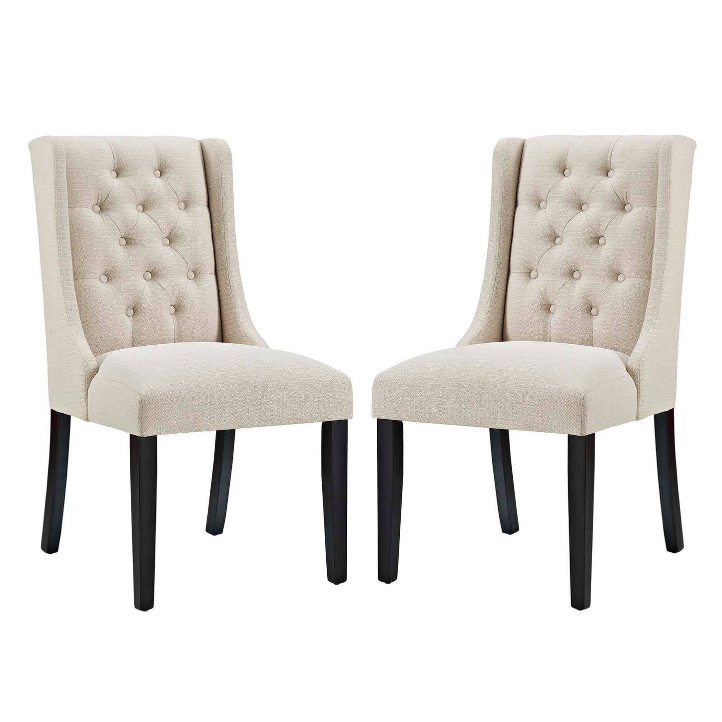 Baronet Dining Chair Fabric Set of 2 Beige EEI-3557-BEI