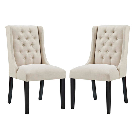 Baronet Dining Chair Fabric Set of 2 Beige EEI-3557-BEI