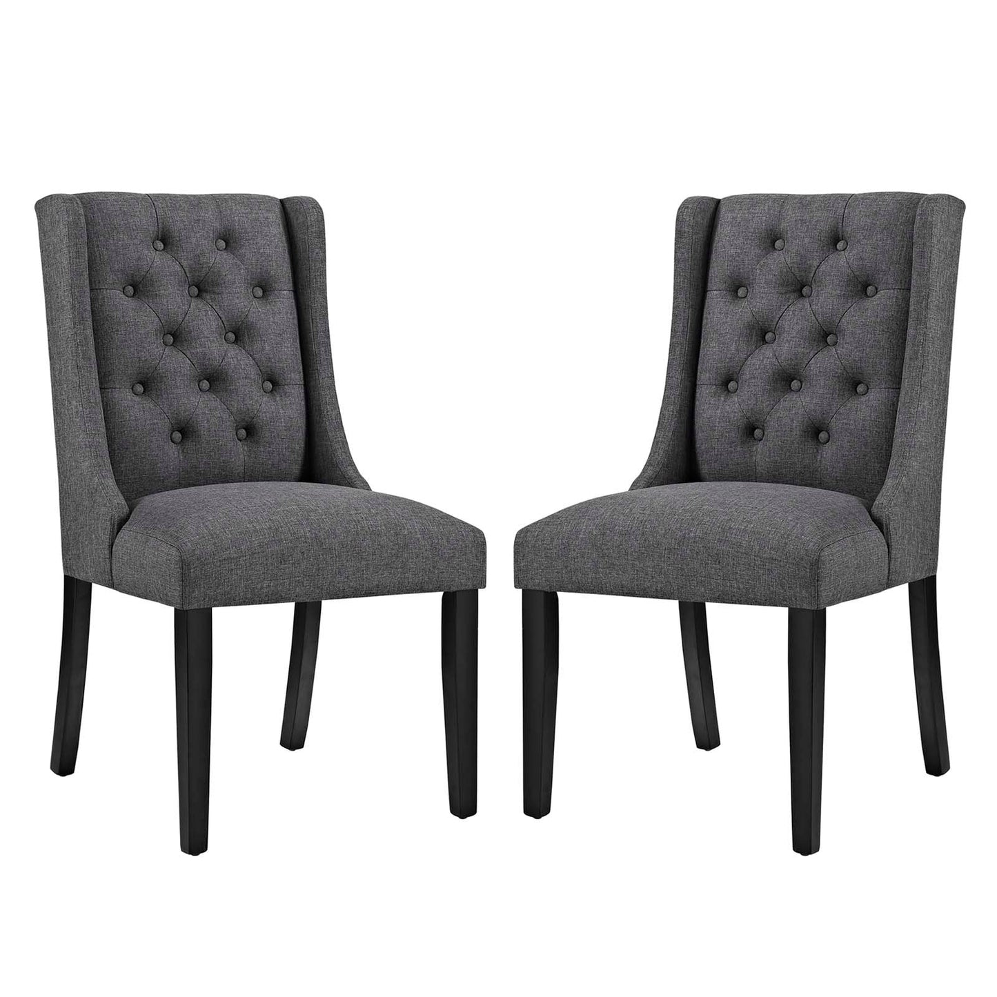 Baronet Dining Chair Fabric Set of 2 Gray EEI-3557-GRY