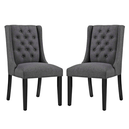 Baronet Dining Chair Fabric Set of 2 Gray EEI-3557-GRY