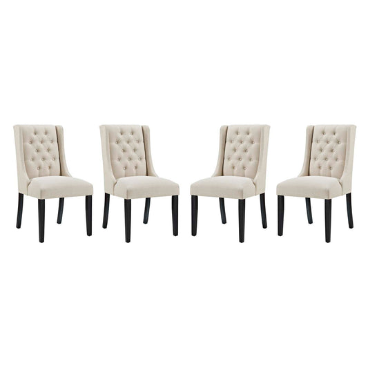 Baronet Dining Chair Fabric Set of 4 Beige EEI-3558-BEI