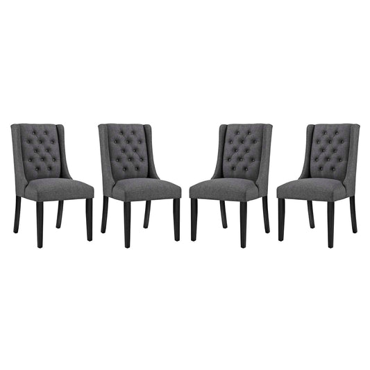 Baronet Dining Chair Fabric Set of 4 Gray EEI-3558-GRY