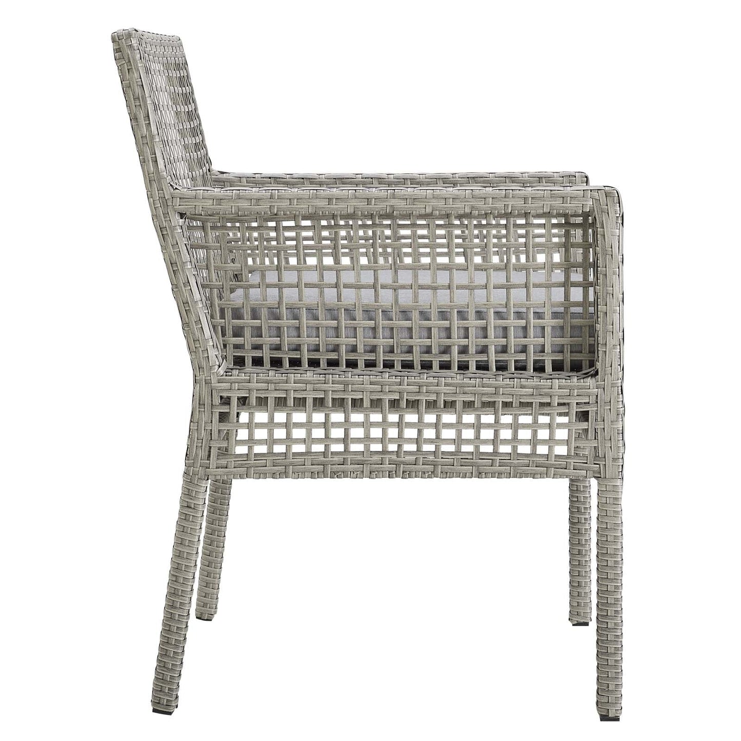 Aura 7 Piece Outdoor Patio Wicker Rattan Set Gray Gray EEI-3560-GRY-GRY-SET