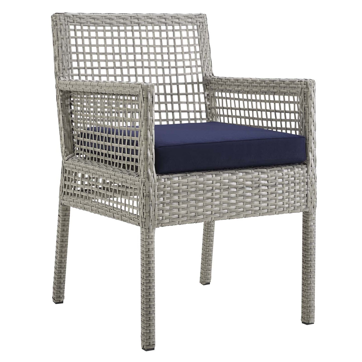 Aura 7 Piece Outdoor Patio Wicker Rattan Set Gray Navy EEI-3560-GRY-NAV-SET