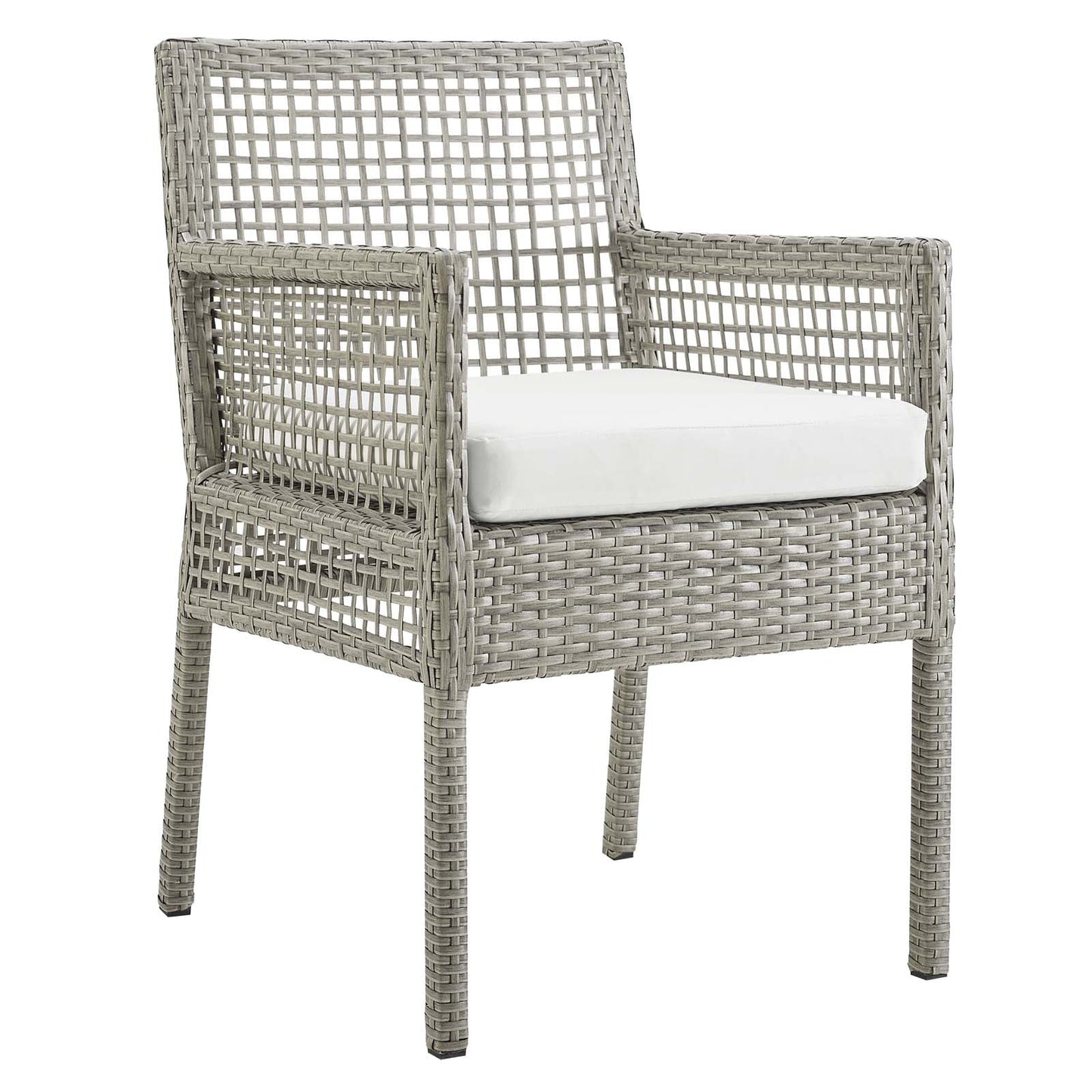 Aura 7 Piece Outdoor Patio Wicker Rattan Set Gray White EEI-3560-GRY-WHI-SET