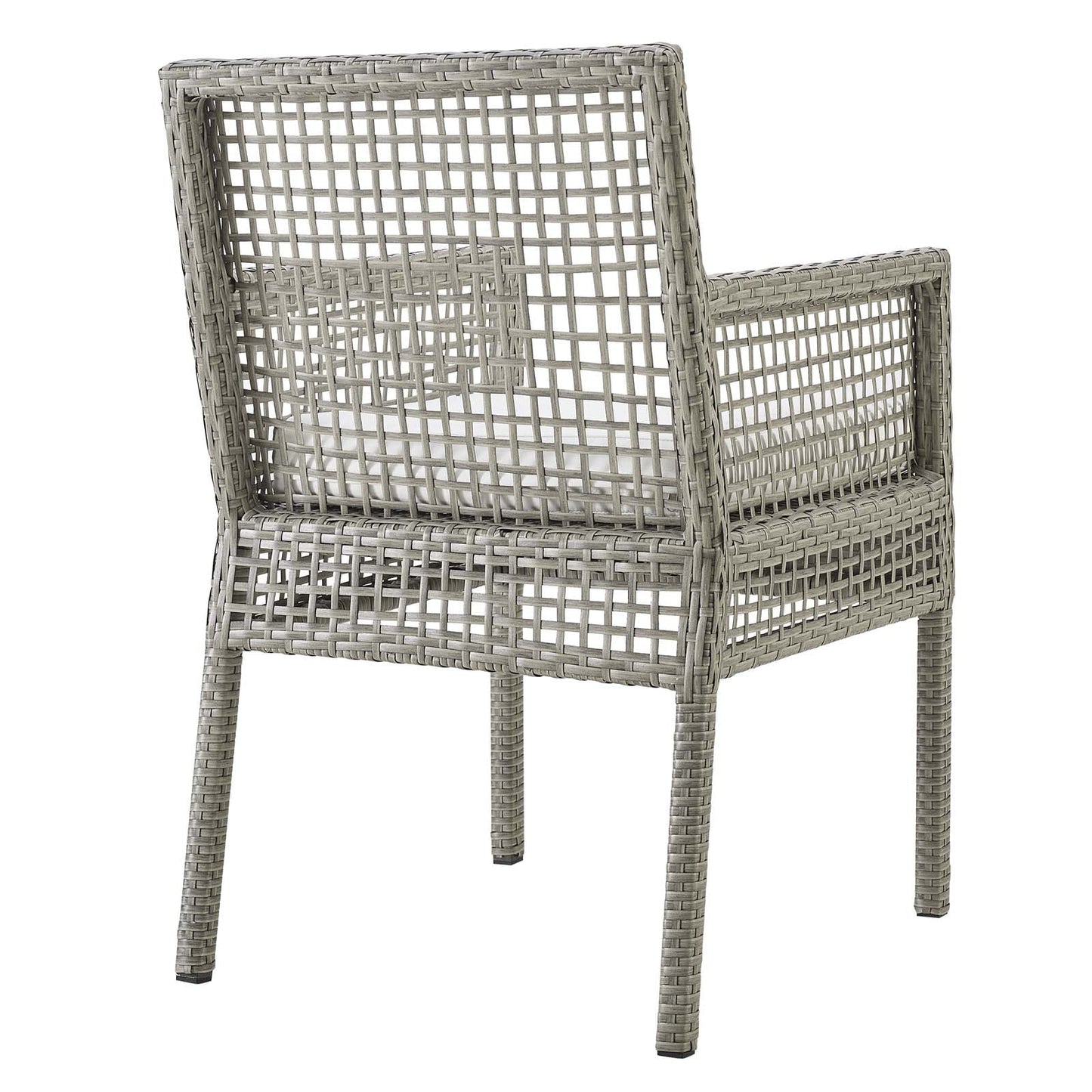 Aura 7 Piece Outdoor Patio Wicker Rattan Set Gray White EEI-3560-GRY-WHI-SET