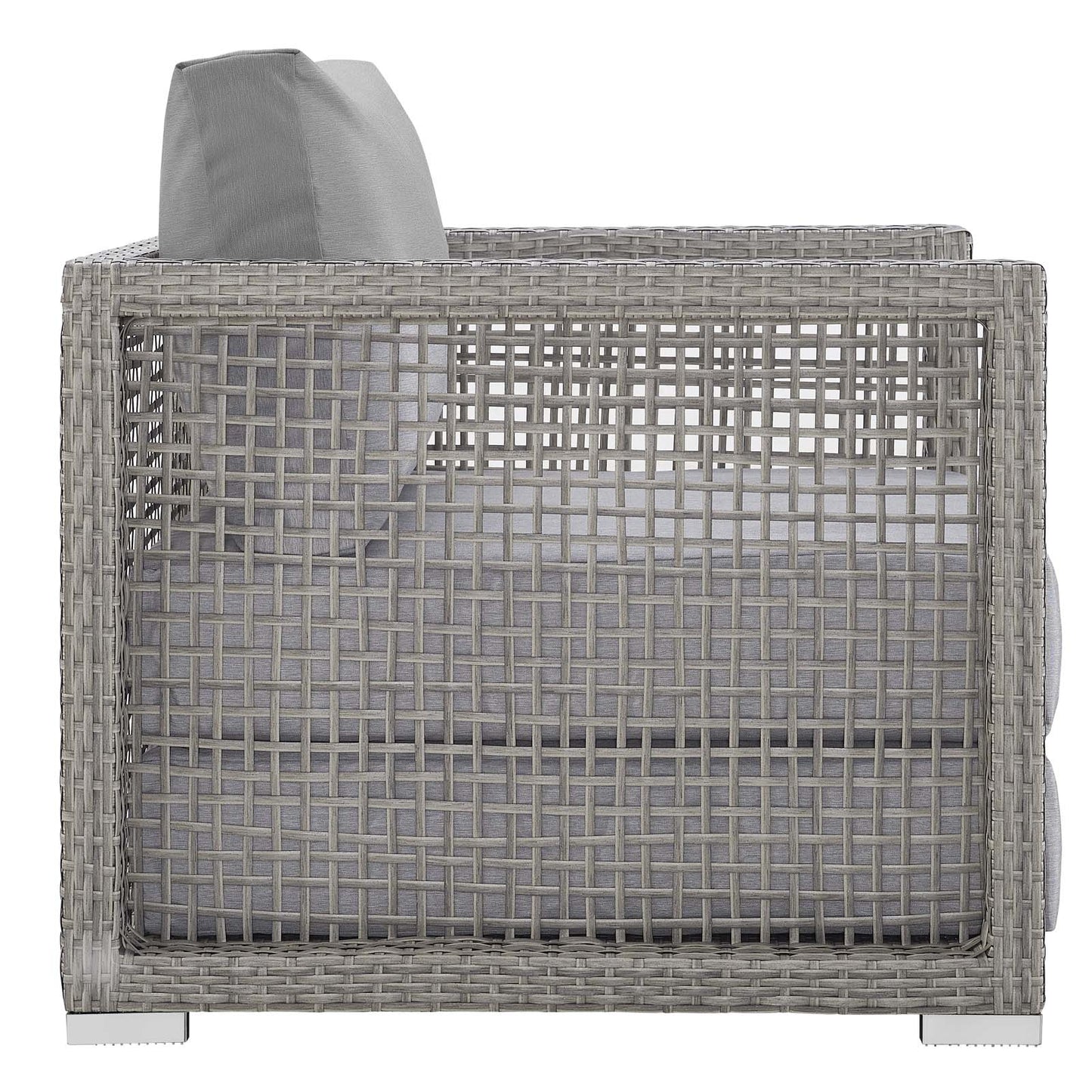 Aura 3 Piece Outdoor Patio Wicker Rattan Set Gray Gray EEI-3595-GRY-GRY-SET