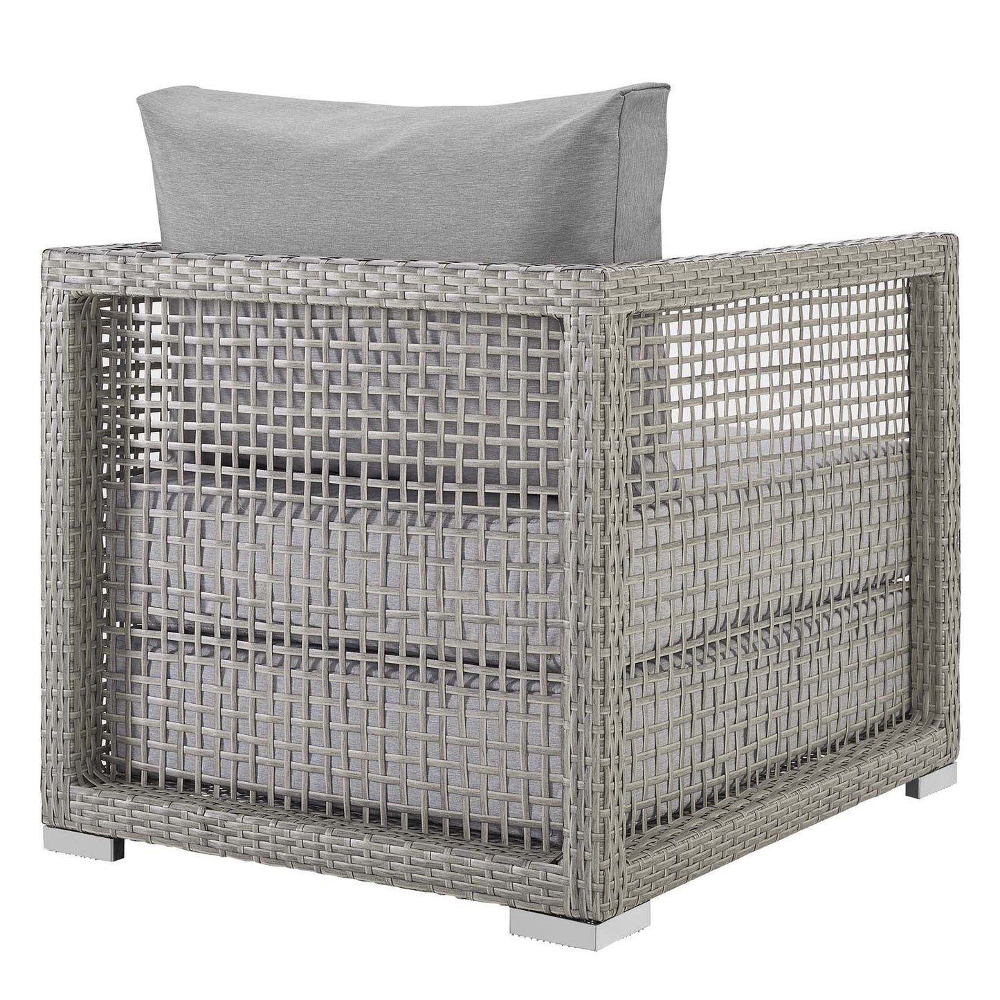 Aura 3 Piece Outdoor Patio Wicker Rattan Set Gray Gray EEI-3595-GRY-GRY-SET