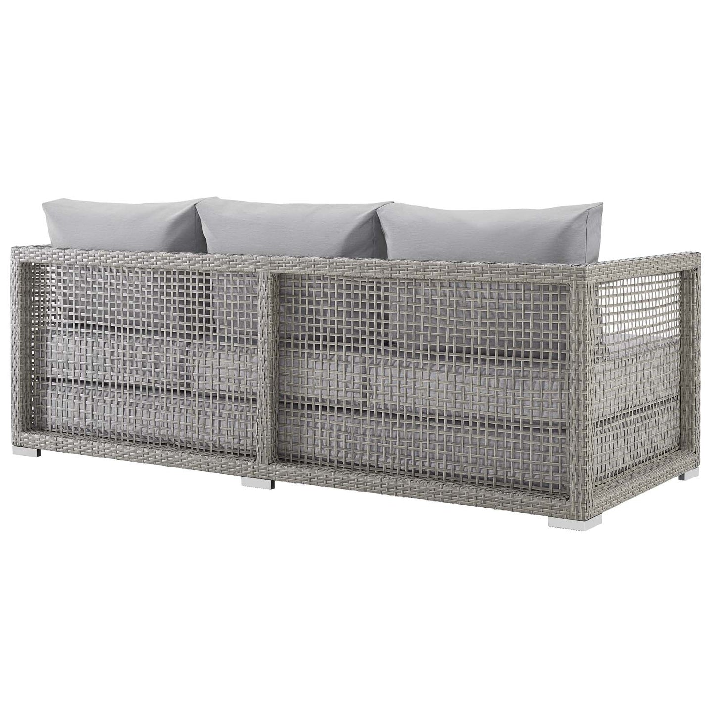 Aura 4 Piece Outdoor Patio Wicker Rattan Set Gray Gray EEI-3596-GRY-GRY-SET