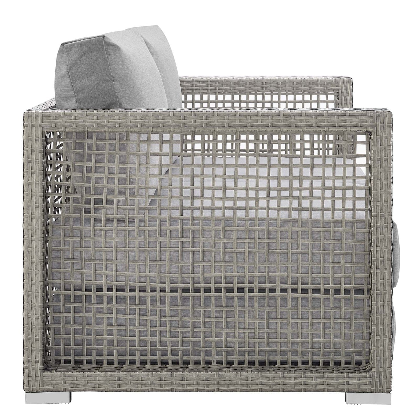 Aura 3 Piece Outdoor Patio Wicker Rattan Set Gray Gray EEI-3598-GRY-GRY-SET