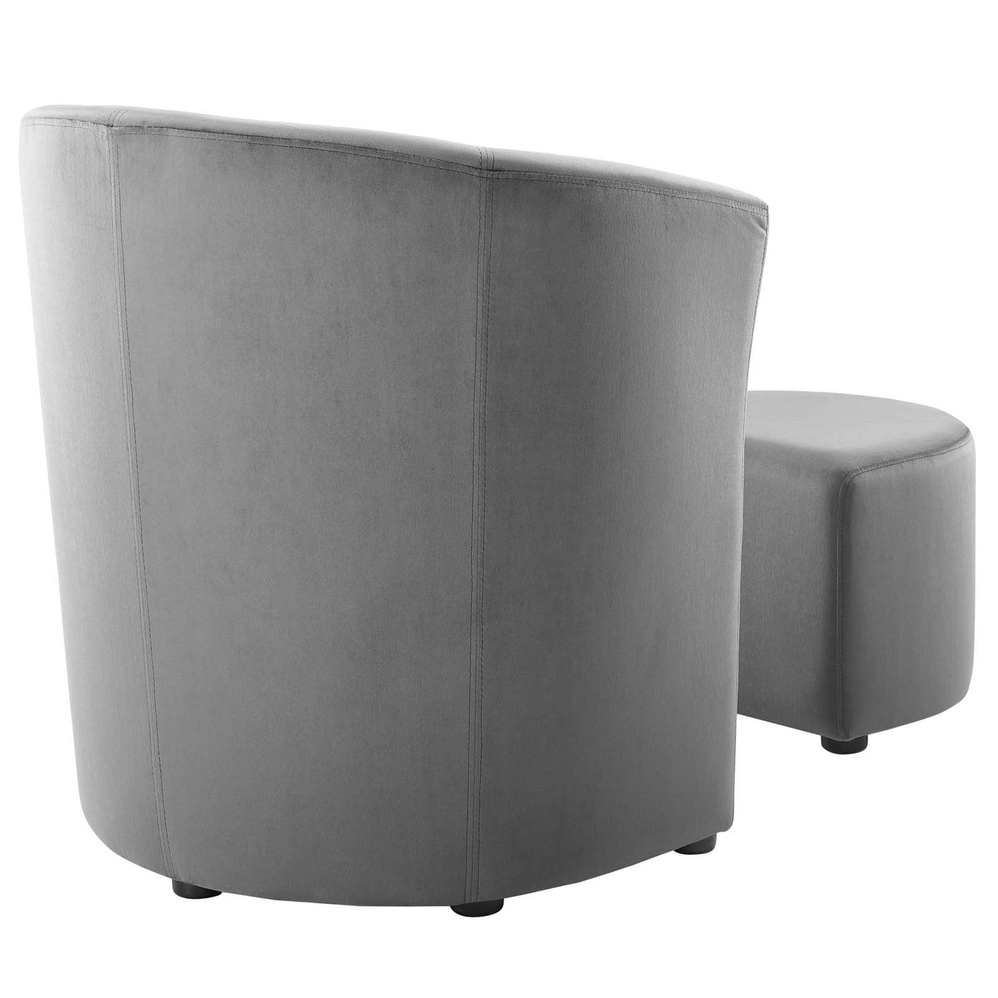 Divulge Performance Velvet Arm Chair and Ottoman Set Gray EEI-3607-GRY