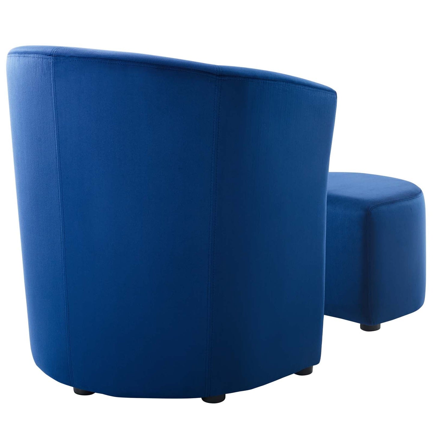 Divulge Performance Velvet Arm Chair and Ottoman Set Navy EEI-3607-NAV