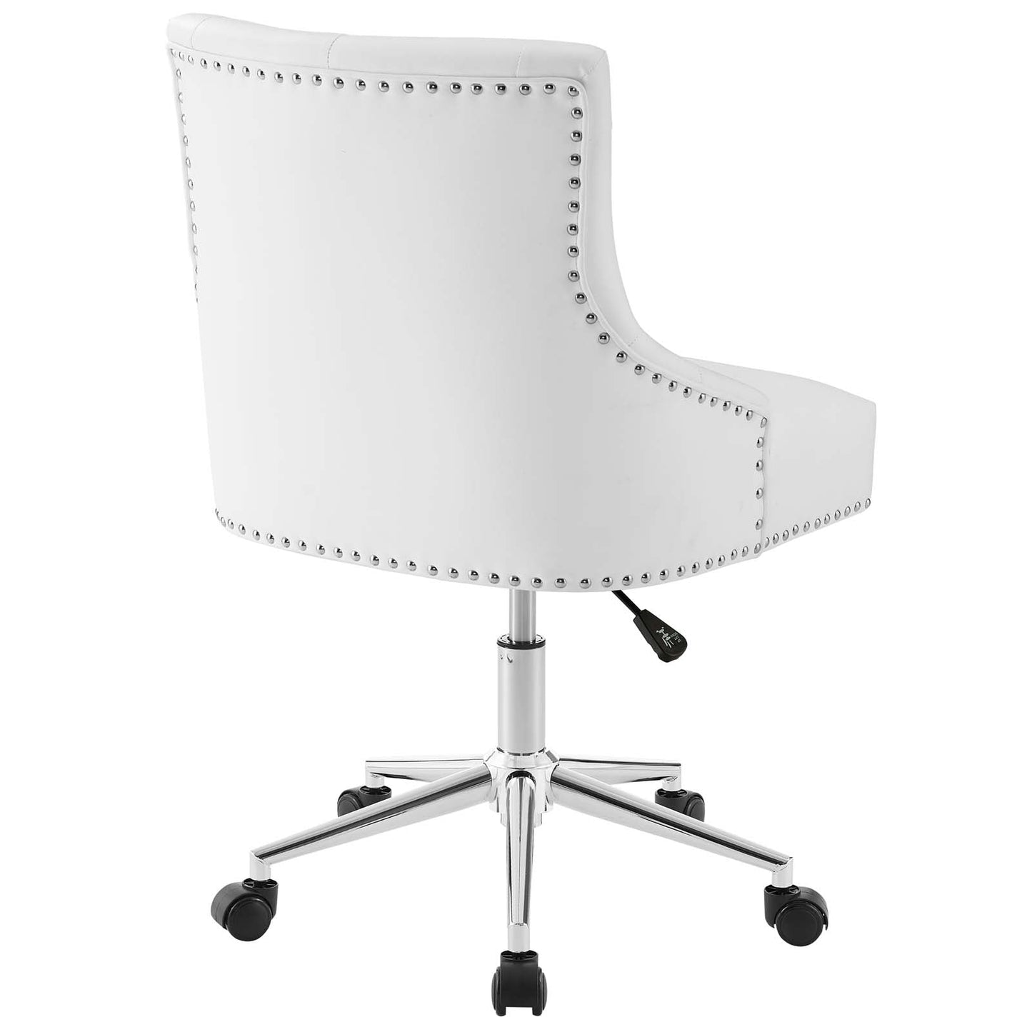 Regent Tufted Button Swivel Faux Leather Office Chair White EEI-3608-WHI